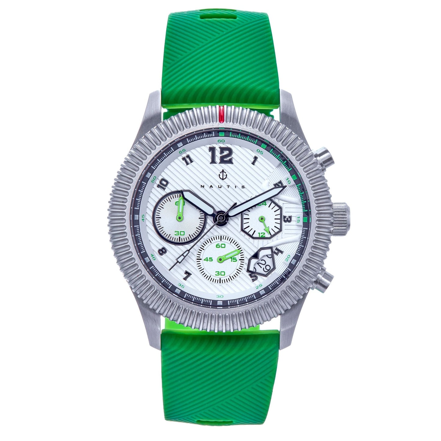 Nautis Meridian Chronograph Strap Watch w/Date - Green - NAUN100-4