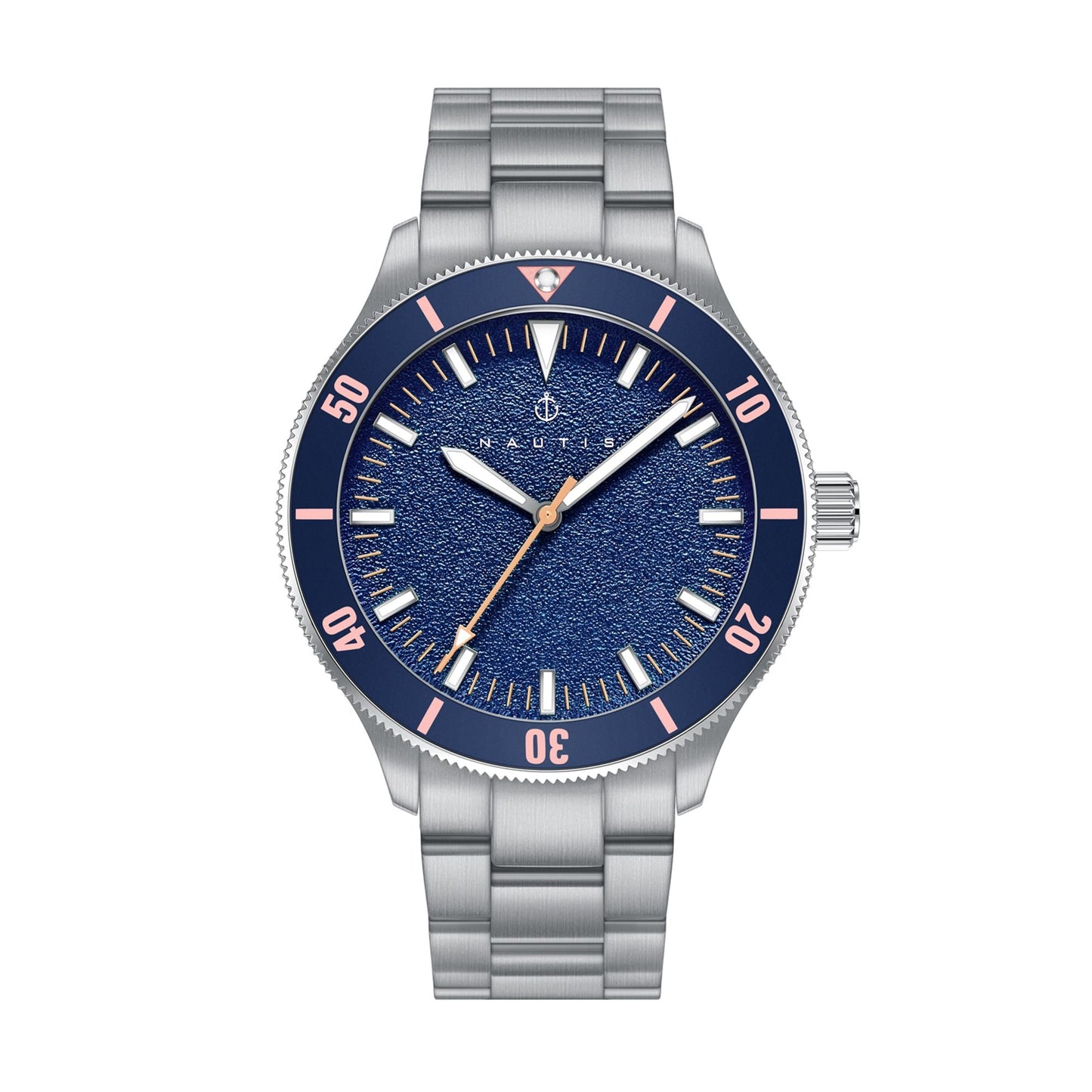 Nautis Deacon Bracelet Watch - Silver/Navy - NAUN101-3