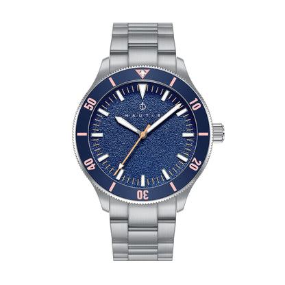 Nautis Deacon Bracelet Watch - Silver/Navy - NAUN101-3