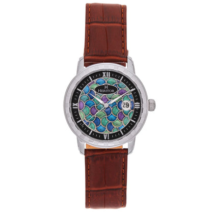 Heritor Automatic ProtÃƒÂ©gÃƒÂ© Leather-Band Watch w/Date - Silver/Brown - HERHS2902