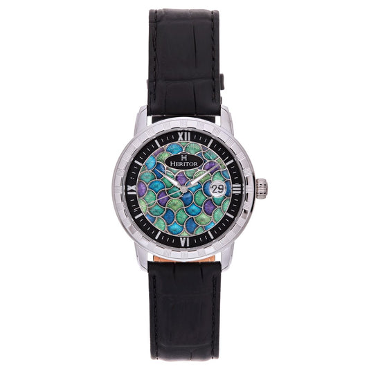 Heritor Automatic ProtÃƒÂ©gÃƒÂ© Leather-Band Watch w/Date - Silver/Black - HERHS2901
