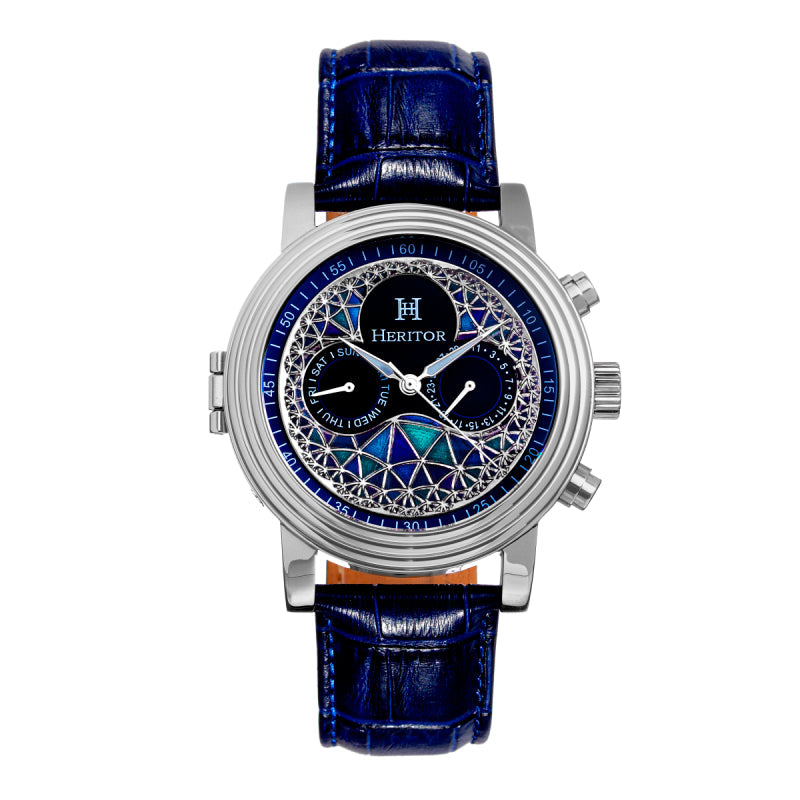 Heritor Automatic Legacy Leather-Band Watch w/Day/Date