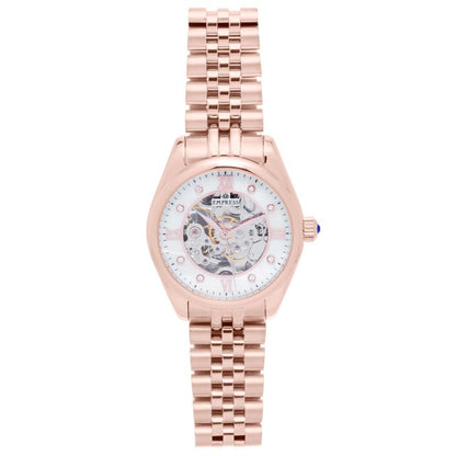 Empress Magnolia Automatic MOP Skeleton Dial Bracelet Watch