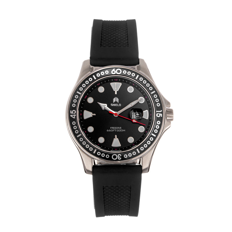 Shield Freedive Strap Watch w/Date - Black/Silver