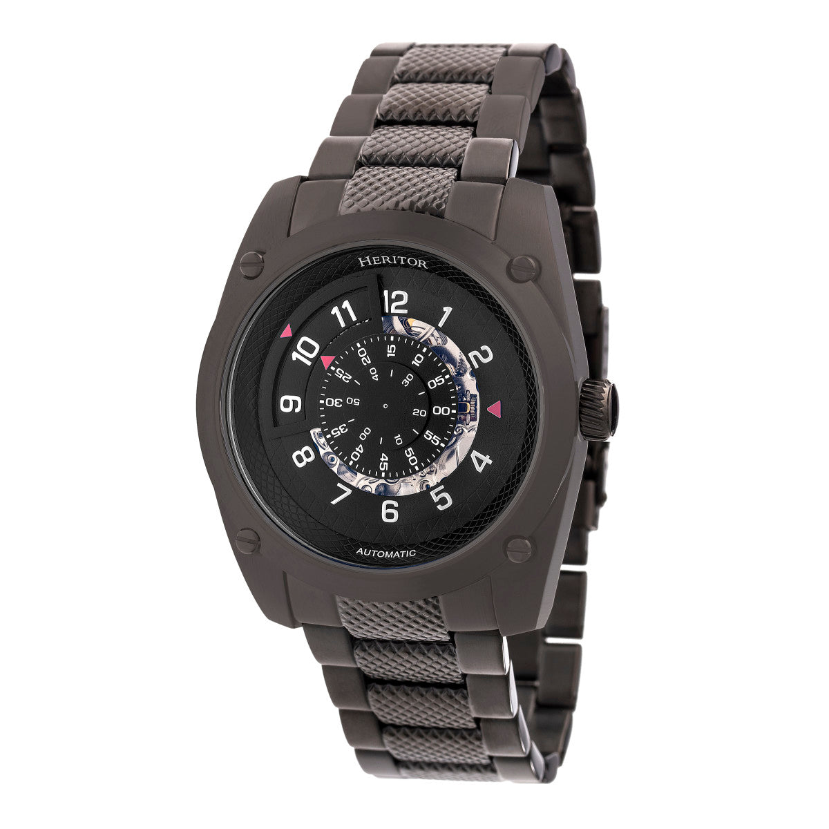 Heritor Automatic Daniels Semi-Skeleton Bracelet Watch - Black - HERHR7402