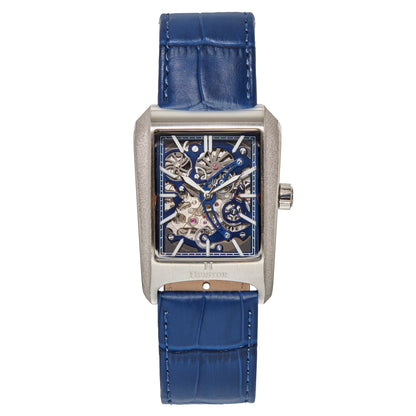 Heritor Automatic Wyatt Skeleton Watch - Silver/Blue - HERHS3102