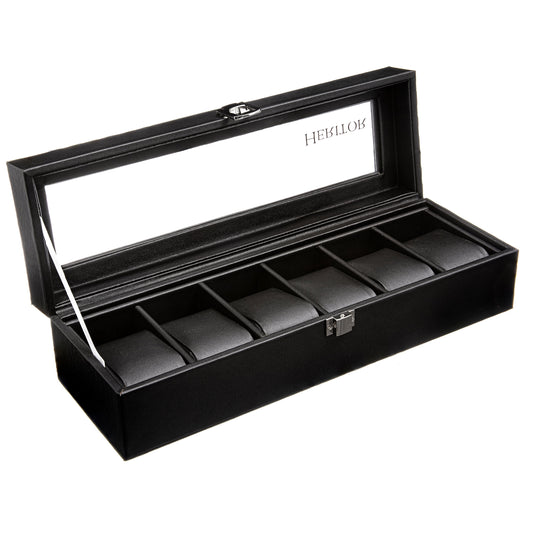 Heritor Automatic Genuine Leather Storage Box - HERBOX1