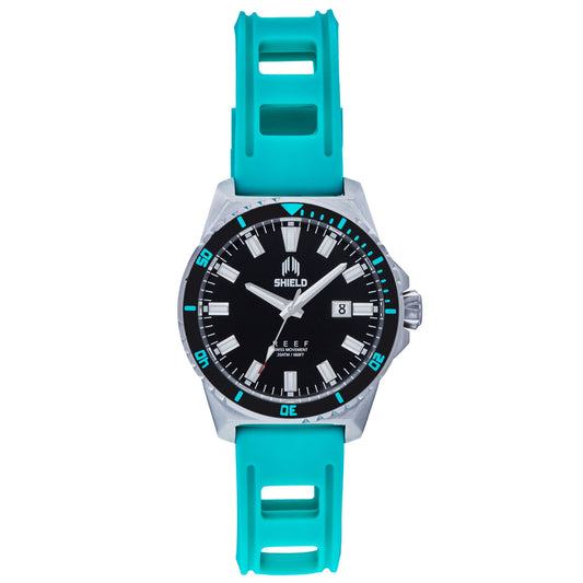 Shield Reef Strap Watch w/Date - Turquoise - SLDSH119-5